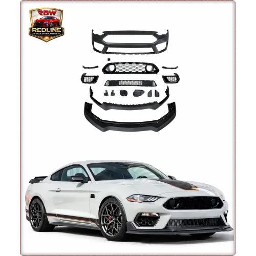 KIT PARAURTI ANTERIORE COMPLETO PER FORD MUSTANG 2018 - 2023 1:1 STILE MACH1 / TÜV