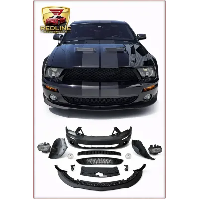 PARAURTI ANTERIORE + ILLUMINAZIONE PER FORD MUSTANG 2005 - 2009 SHELBY STILE GT5...