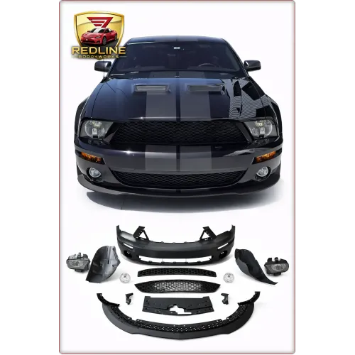 ZDERZAK PRZEDNI + OŚWIETLENIE DO FORD MUSTANG 2005 - 2009 SHELBY W STYLU GT500
