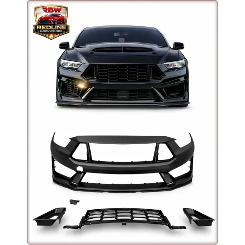 COMPLETE FRONT BUMPER FOR FORD MUSTANG 2015 - 2017 DARK HORSE STYLE / TÜV