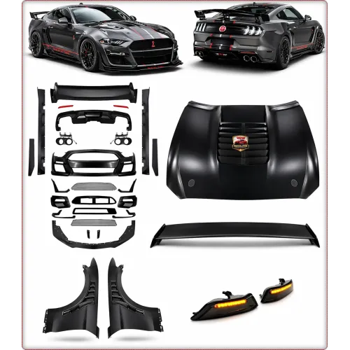 1:1 BODY KIT — ZDERZAK I MASKA DO FORD MUSTANG 2018 - 2023 W STYLU SHELBY