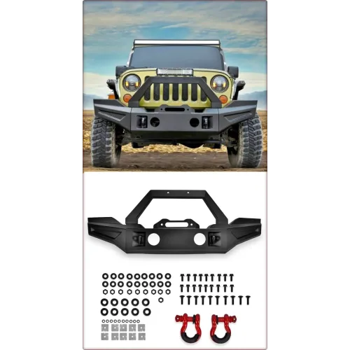 KOMPLETNY ZDERZAK PRZEDNI OFF-ROAD KANSAS DO JEEP WRANGLER JK 2007 - 2018