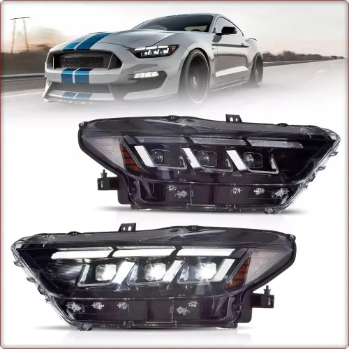 2X FARI ANTERIORI PER FORD MUSTANG 2015 - 2017 FULL LED / OMOLOGAZIONE UE S650 STILE